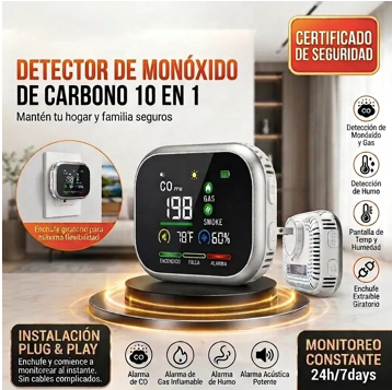 AiraSense® – Detector de Humo, Gas y Monóxido de Carbono para el Hogar