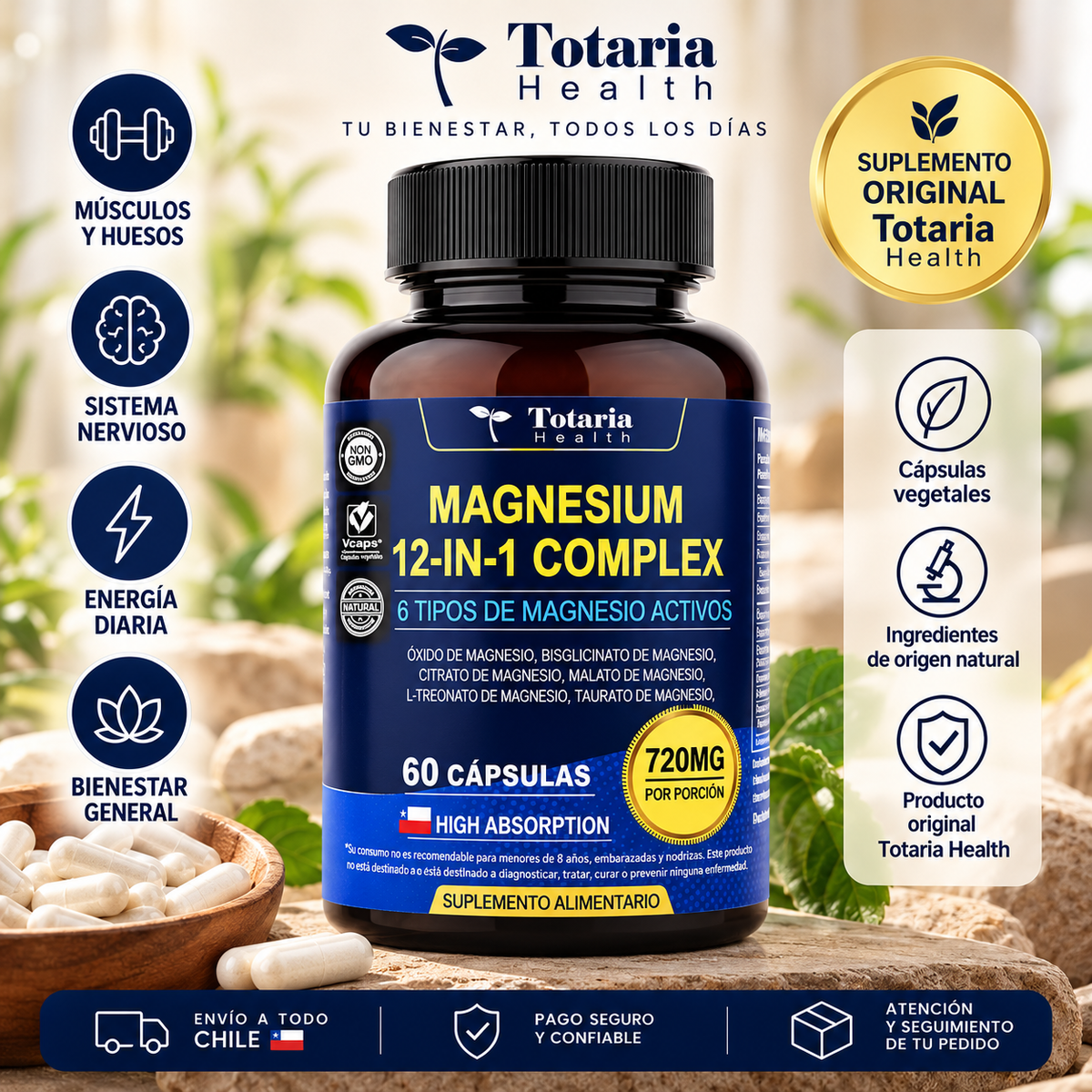 Magnesio 12 en 1 | Tu Bienestar Empieza Hoy 💛